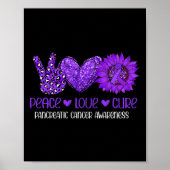 Zonnebloem Vrede Liefde Pancreas Kanker Awareness Poster (Voorkant)