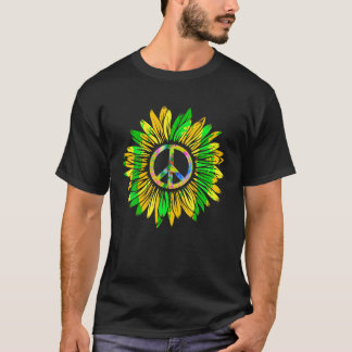 Zonnebloem Vredesbord jaren '60 jaren '70 Tie Dye T-shirt