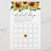 Zonnebloem Vrijgezellenfeest Bingo (Voorkant)