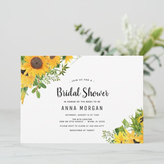 Zonnebloem Vrijgezellenfeest Kaart (Staand voorkant)