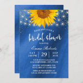 Zonnebloem Vrijgezellenfeest String Lights Navy Bl Kaart (Voorkant / Achterkant)