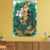 Zonnebloem Vrouw Canvas Print (Insitu (Woonkamer))