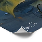 Zonnebloem | Wall Art Poster | Olieverfschilderij (Hoek)