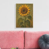 Zonnebloem Wall Art - Rustieke Botanische Huis Canvas Afdruk (Insitu (Woonkamer))