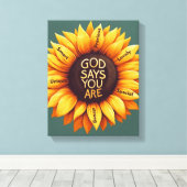 Zonnebloem wandkunst - Motiverend Canvas Afdruk (Insitu (Houten vloer))