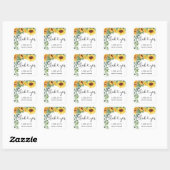 Zonnebloem Watercolor Bruidsdouche  Vierkante Sticker (Vel)
