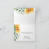 Zonnebloem Watercolor Modern Bedankkaart (Binnen)