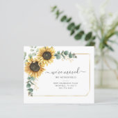 Zonnebloem Waterverf bewegende aankondiging (Staand voorkant)