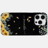 Zonnebloem Waterverf Bloemen Botanische Script Naa Case-Mate iPhone Case (Achterkant (horizontaal))