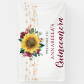 Zonnebloem Waterverf Bloemenverlichting Quinceaner Spandoek (Verticaal)