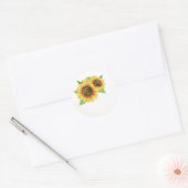 Zonnebloem Waterverf bruiloft gunst Stickers (Envelop)