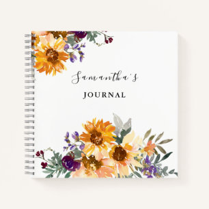 Zonnebloem Waterverf Floral Notitieboek