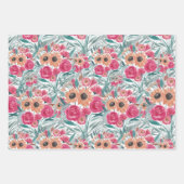 Zonnebloem Waterverf Floral Pattern Inpakpapier Vel (Voorkant 2)
