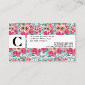 Zonnebloem Waterverf Floral Pattern Visitekaartje (Achterkant)