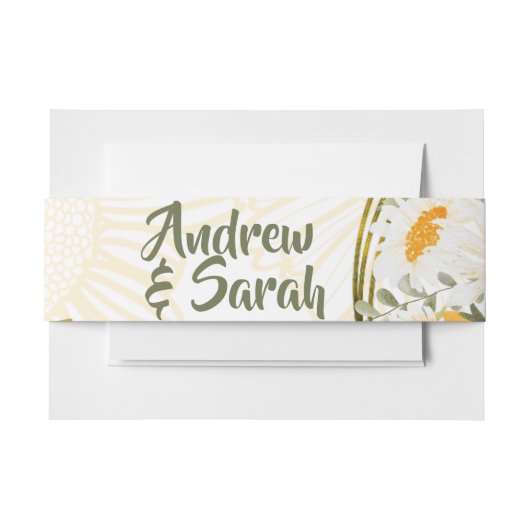 Zonnebloem Waterverf Floral Uitnodigingen Wikkel (Voorkant Voorbeeld)