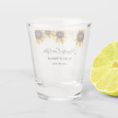 Zonnebloem Waterverf Geel Wit Shot Glas (Achterkant)