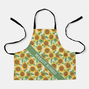 Zonnebloem Waterverf Kleurrijke Gepersonaliseerde  Schort