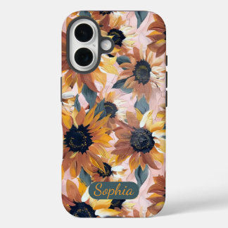 Zonnebloem Waterverf ontwerp iPhone 16 Hoesje