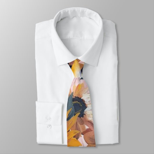 Zonnebloem Waterverf ontwerp Stropdas (Gebonden)