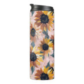 Zonnebloem Waterverf ontwerp Thermosbeker (Geroteerd rechts)