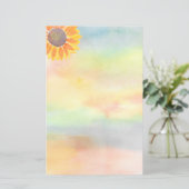 Zonnebloem Waterverf Papier Blad (Staand voorkant)