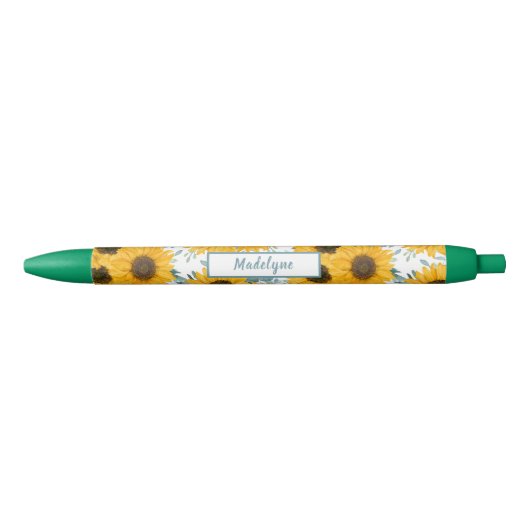 Zonnebloem Waterverf Patroon Gepersonaliseerde pen (Voorkant)