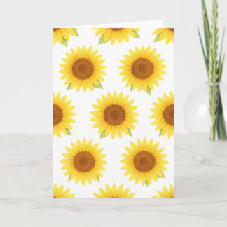 Zonnebloem Waterverf Patroon Groet Kaart