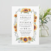 Zonnebloem Waterverf Weddenschappen Kaart (Staand voorkant)