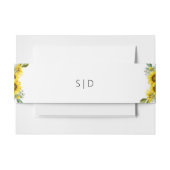 Zonnebloem waterverf wilde bloem bruiloft uitnodigingen wikkel (Voorkant Voorbeeld)