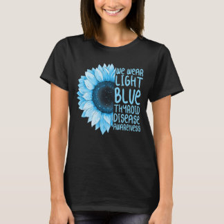 zonnebloem we draag lichtblauwe schildklierziekte t-shirt
