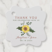 Zonnebloem Weddenschap Bedankt Bedankjes Labels (Voorkant)