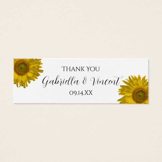 Zonnebloem Weddenschap Hartelijk dank Mini Visitekaartjes (Voorkant)