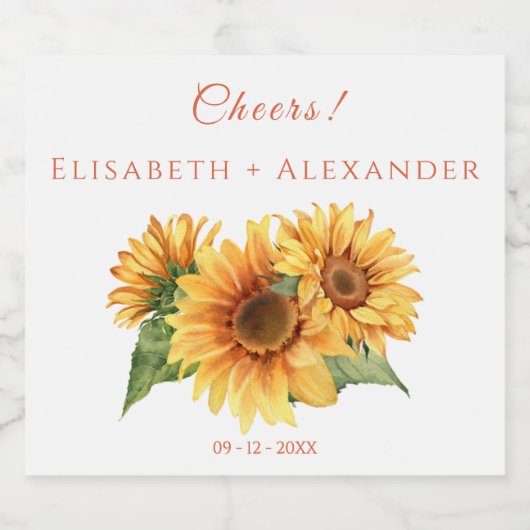 Zonnebloem Weddenschap Sparkling Wijnetiket (Enkel label)