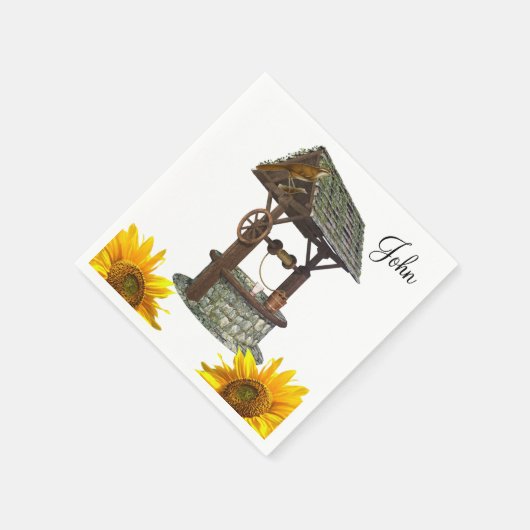 Zonnebloem Well Papieren servetten (Hoek)