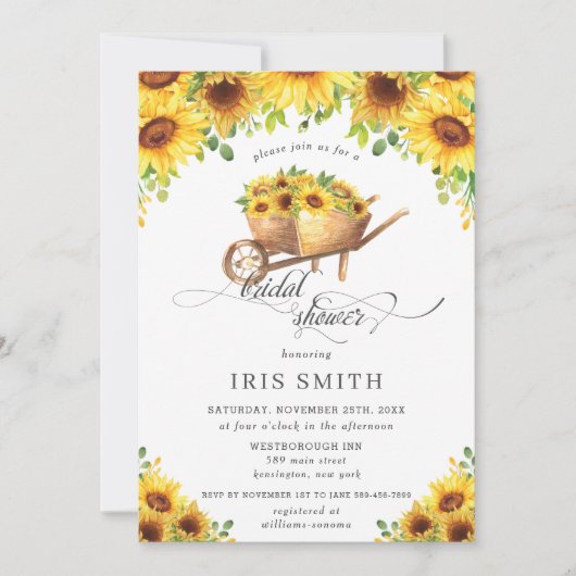 Zonnebloem Wielbarrow Land Vrijgezellenfeest Kaart (Voorkant)