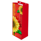 Zonnebloem Wijn Cadeautas (Voorkant Gekanteld)
