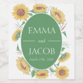 Zonnebloem Wijn Etiket (Enkel label)