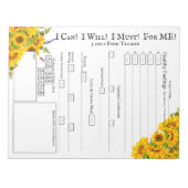 Zonnebloem Wilde Hoek Design Food Tracker Notitieblok (Voorkant)