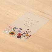 Zonnebloem & Wildflowers Bloemen Acryl Uitnodigingen (Laagn)