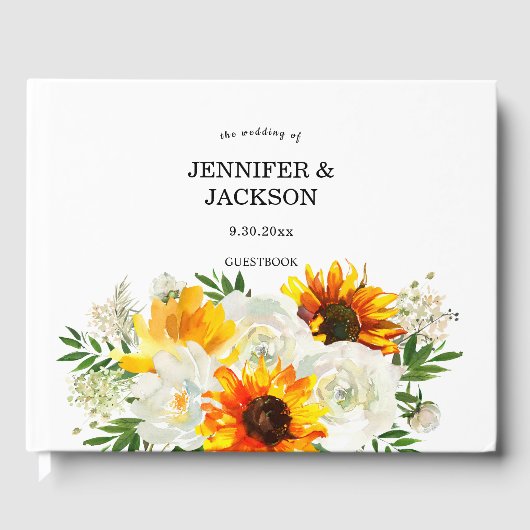 Zonnebloem - wit gastenboek (Voorkant)