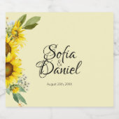 Zonnebloem witte daisy boog elegant sparkling wijnetiket (Enkel label)