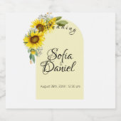 Zonnebloem witte daisy boog elegant sparkling wijnetiket (Enkel label)
