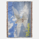 Zonnebloem witte duif gooien deken (Voorkant Verticaal)