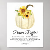 Zonnebloem Witte pompoen Baby, luierraffle Poster (Voorkant)