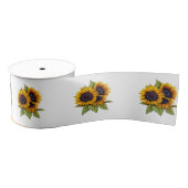 Zonnebloem Witte Stijlpaal Grosgrain Lint (Spoel)