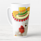 Zonnebloem Witte Teddy Bear Latte Mok (Linkerhoek)