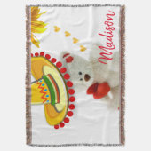 Zonnebloem Witte Teddy Bear Throw Blanket Deken (Voorkant Verticaal)