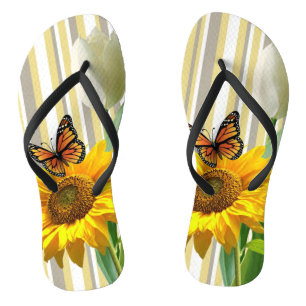 Zonnebloem Witte Tulp Butterfly Teenslippers