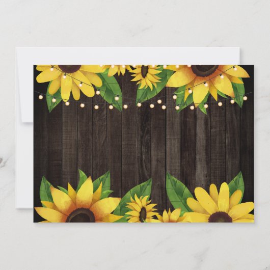 Zonnebloem Wood Weddenschap Hartelijk dank Bedankkaart (Achterkant)