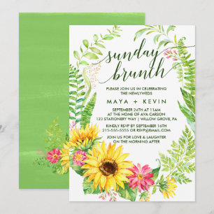 Zonnebloem Wreath Wedde Sunday Brunch Kaart
